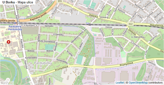 U Borku - mapa ulice