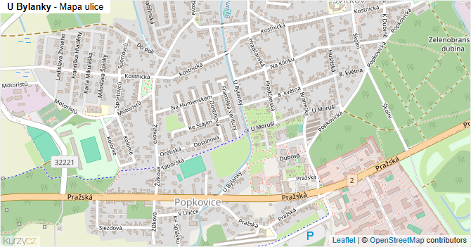 U Bylanky - mapa ulice