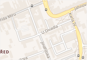 U Divadla v obci Pardubice - mapa ulice
