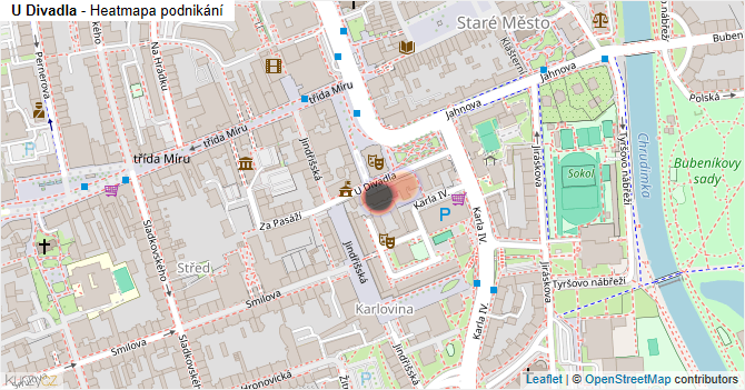U Divadla - mapa podnikání