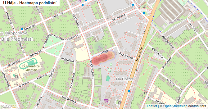 U Háje - mapa podnikání