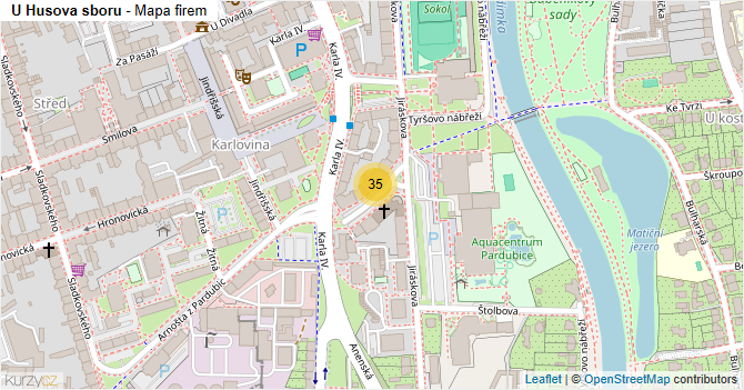 U Husova sboru - mapa firem