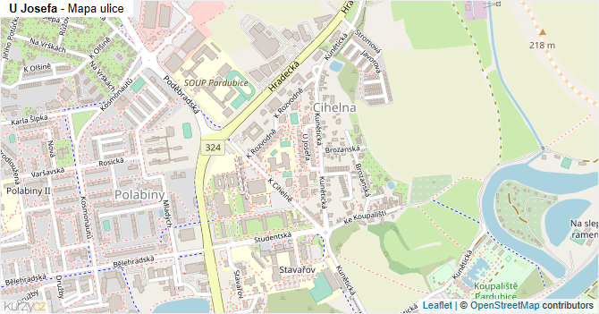 U Josefa - mapa ulice