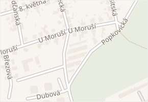 U Moruší v obci Pardubice - mapa ulice