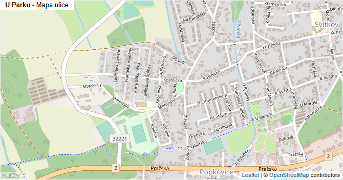 U Parku - mapa ulice