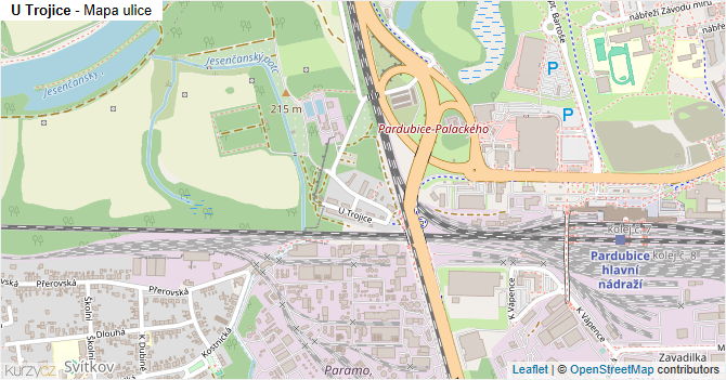 U Trojice - mapa ulice
