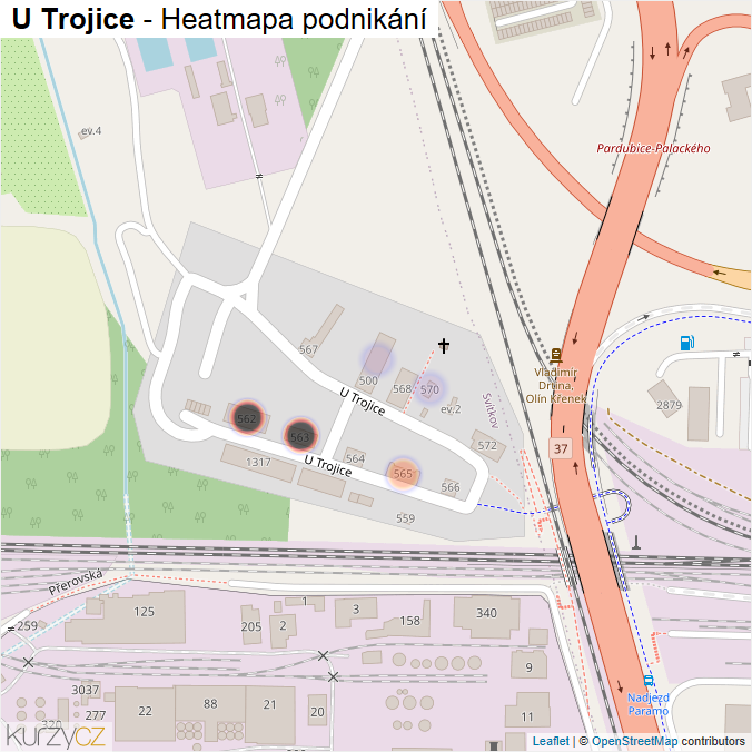 Mapa U Trojice - Firmy v ulici.
