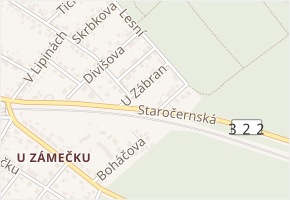 U Zábran v obci Pardubice - mapa ulice