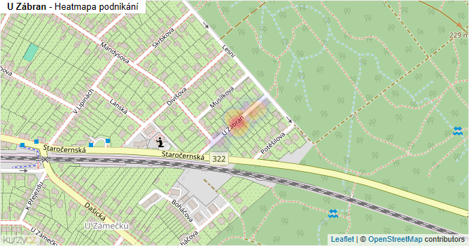 U Zábran - mapa podnikání