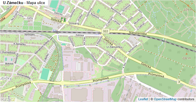 U Zámečku - mapa ulice