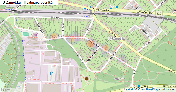 U Zámečku - mapa podnikání