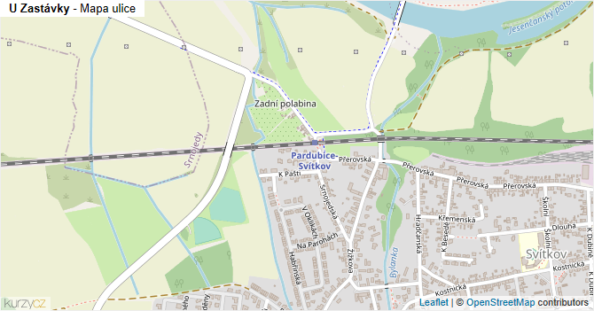 U Zastávky - mapa ulice