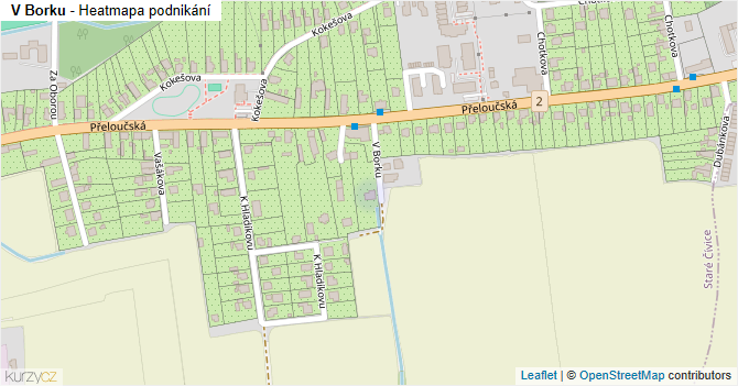 V Borku - mapa podnikání