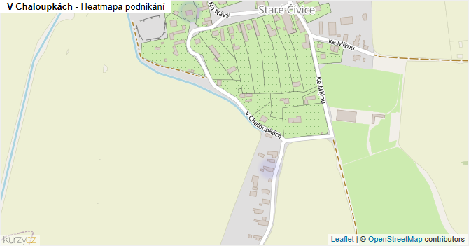 V Chaloupkách - mapa podnikání