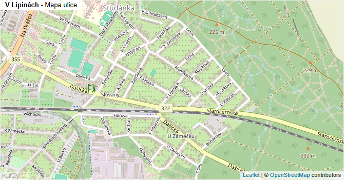 V Lipinách - mapa ulice