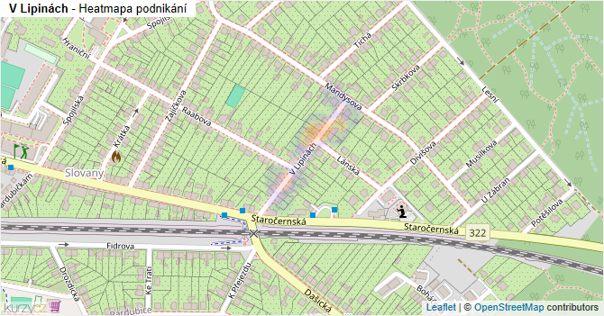 V Lipinách - mapa podnikání