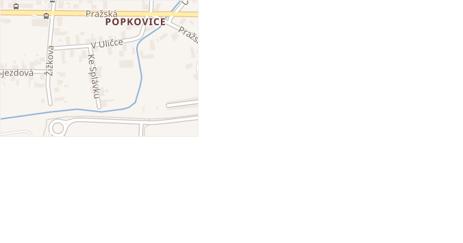 V Uličce v obci Pardubice - mapa ulice