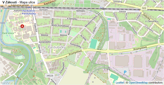 V Zákoutí - mapa ulice