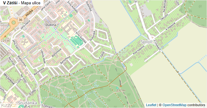 V Zátiší - mapa ulice