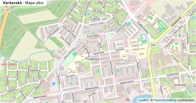 Varšavská - mapa ulice