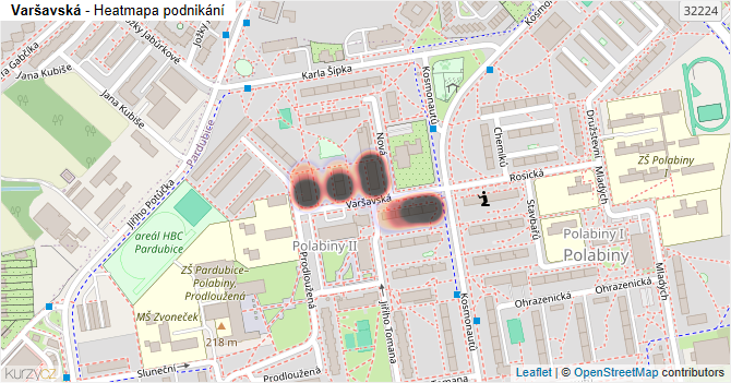 Varšavská - mapa podnikání