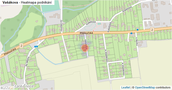 Vašákova - mapa podnikání
