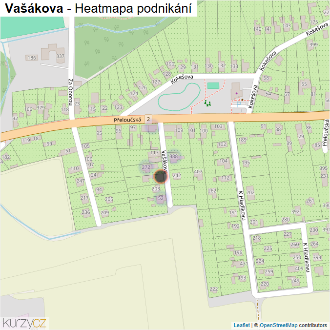 Mapa Vašákova - Firmy v ulici.