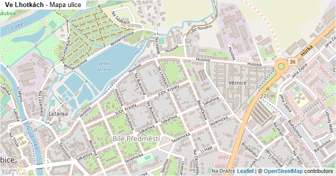 Ve Lhotkách - mapa ulice