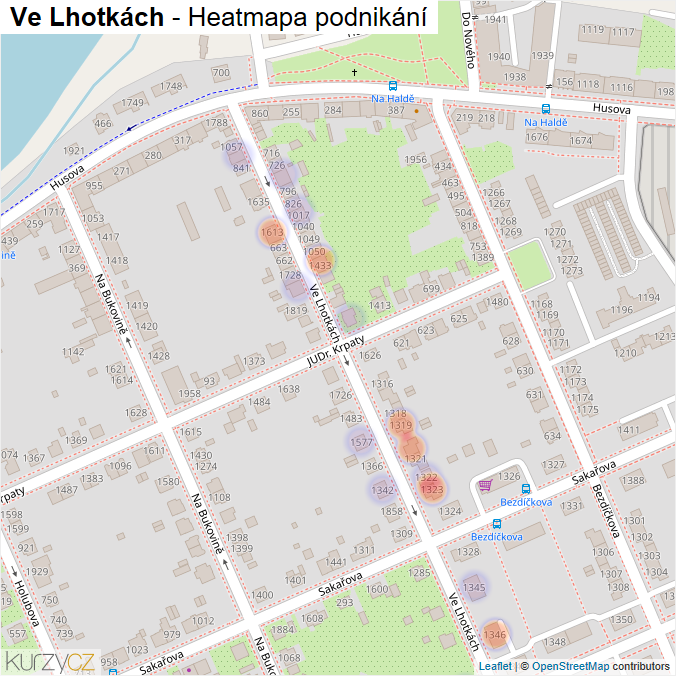 Mapa Ve Lhotkách - Firmy v ulici.