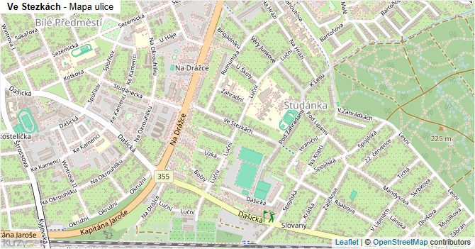 Ve Stezkách - mapa ulice