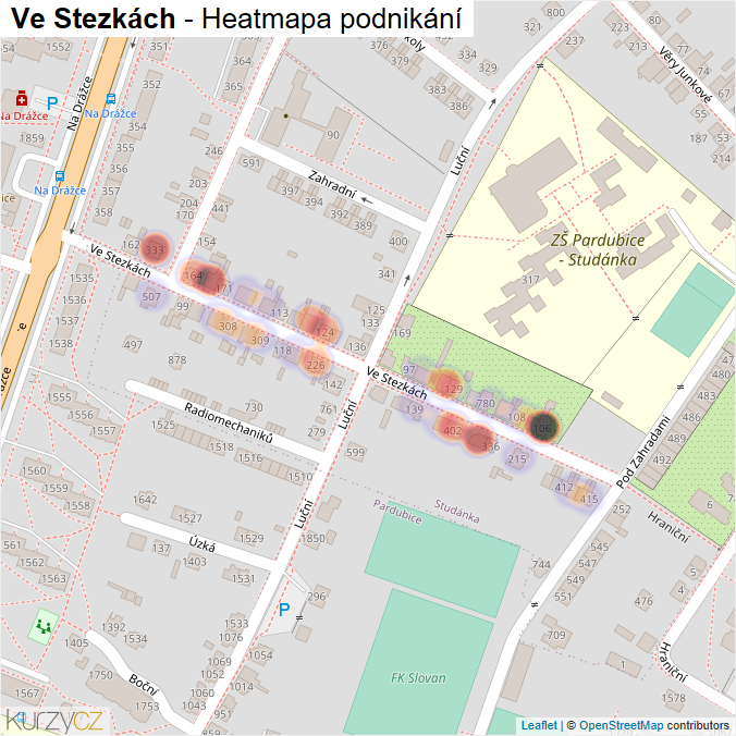 Mapa Ve Stezkách - Firmy v ulici.