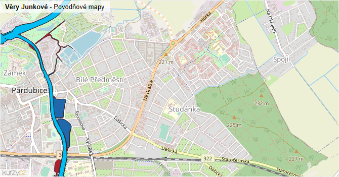 Věry Junkové - záplavové mapy stoleté vody