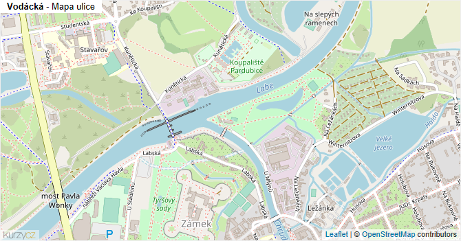 Vodácká - mapa ulice