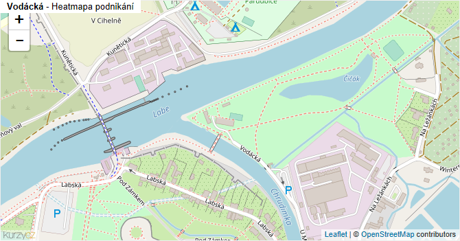 Vodácká - mapa podnikání