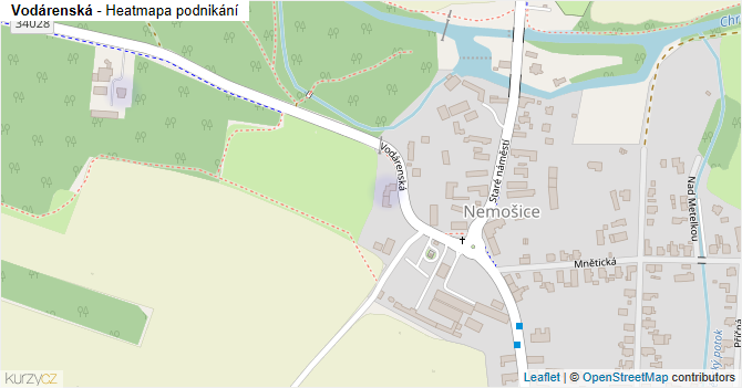 Vodárenská - mapa podnikání