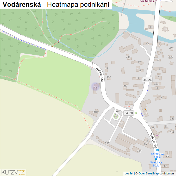 Mapa Vodárenská - Firmy v ulici.