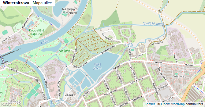 Winternitzova - mapa ulice