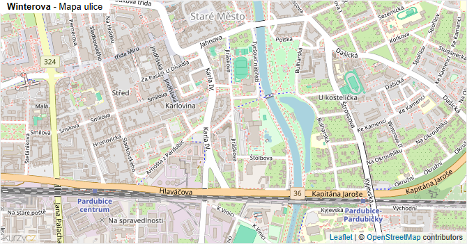 Winterova - mapa ulice