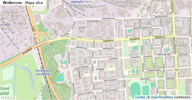 Wolkerova - mapa ulice