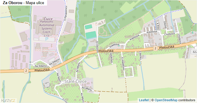 Za Oborou - mapa ulice