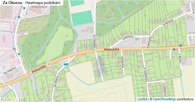 Za Oborou - mapa podnikání