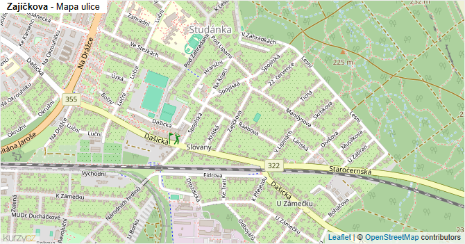 Zajíčkova - mapa ulice