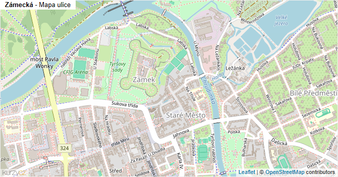 Zámecká - mapa ulice