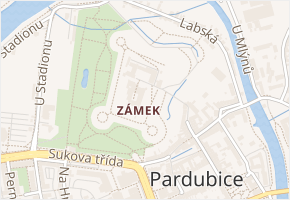 Zámek v obci Pardubice - mapa ulice
