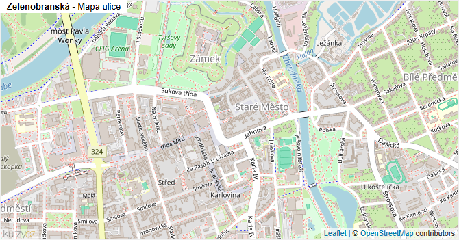 Zelenobranská - mapa ulice