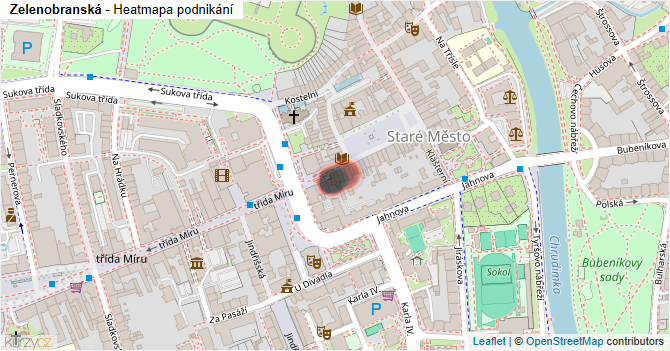 Zelenobranská - mapa podnikání