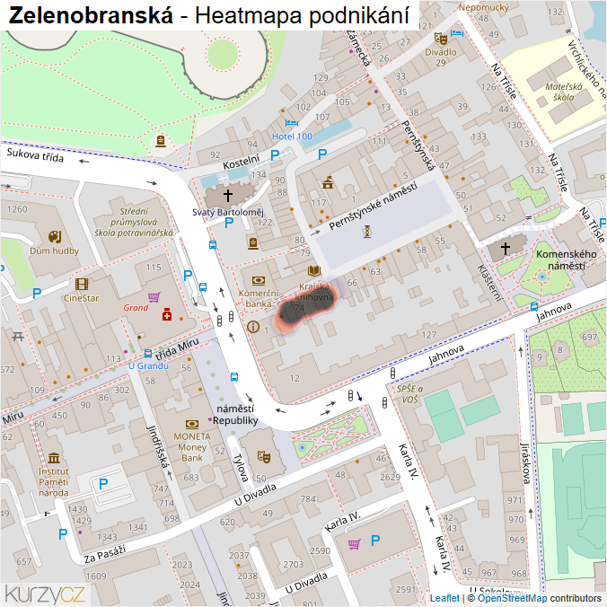 Mapa Zelenobranská - Firmy v ulici.