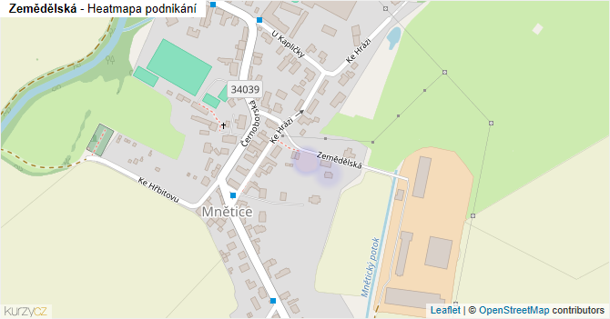 Zemědělská - mapa podnikání