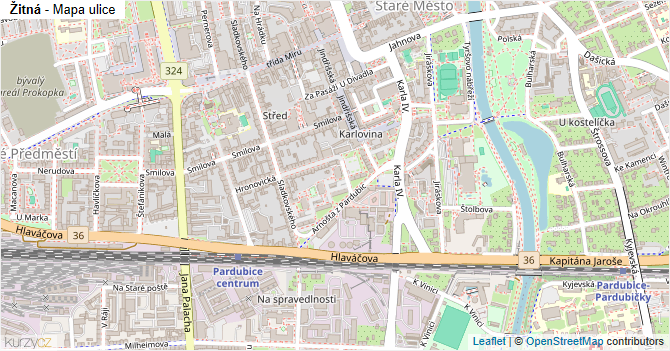 Žitná - mapa ulice