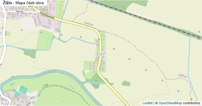 Žižín - mapa části obce